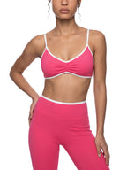 Kufic-Women's Color Block Ruched V-Neck Sports Bra