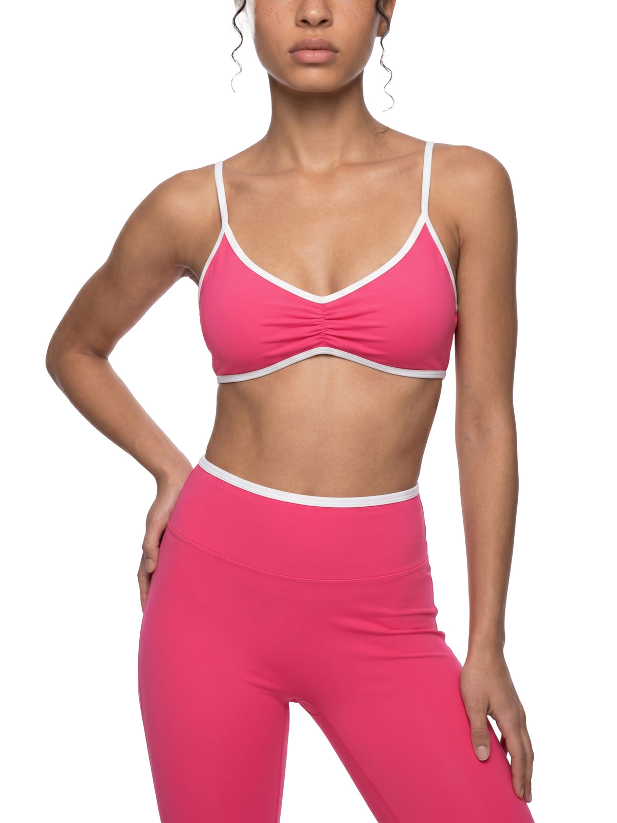 Kufic-Women's Color Block Ruched V-Neck Sports Bra