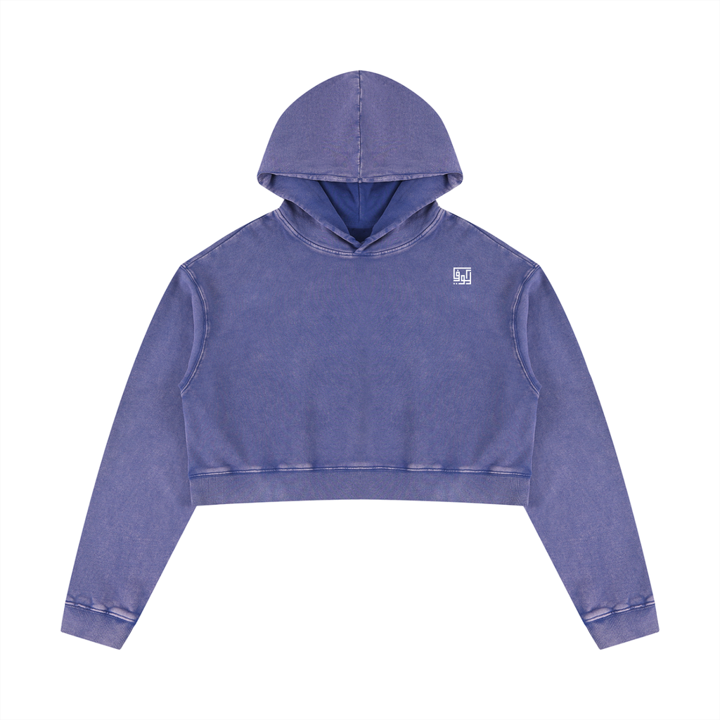 Kufic-Women’s Mineral Wash Cropped Hoodie