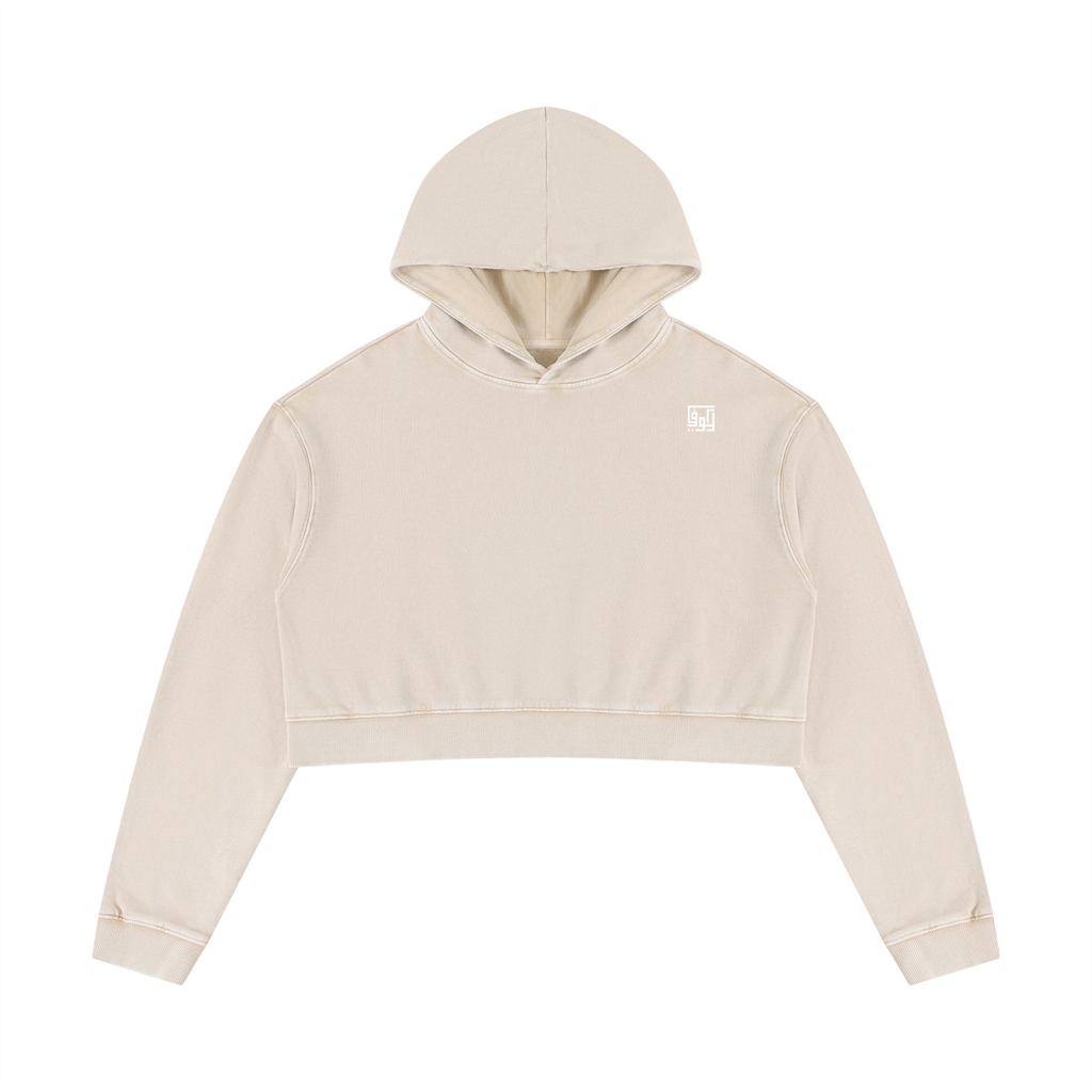 Kufic-Women’s Mineral Wash Cropped Hoodie