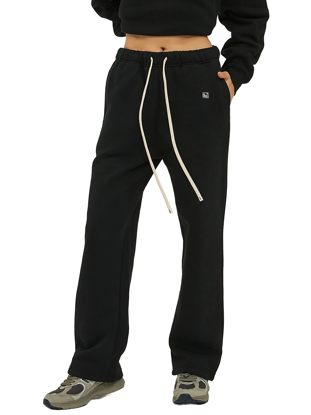 Kufic-Unisex Solid Color Fleece Straight