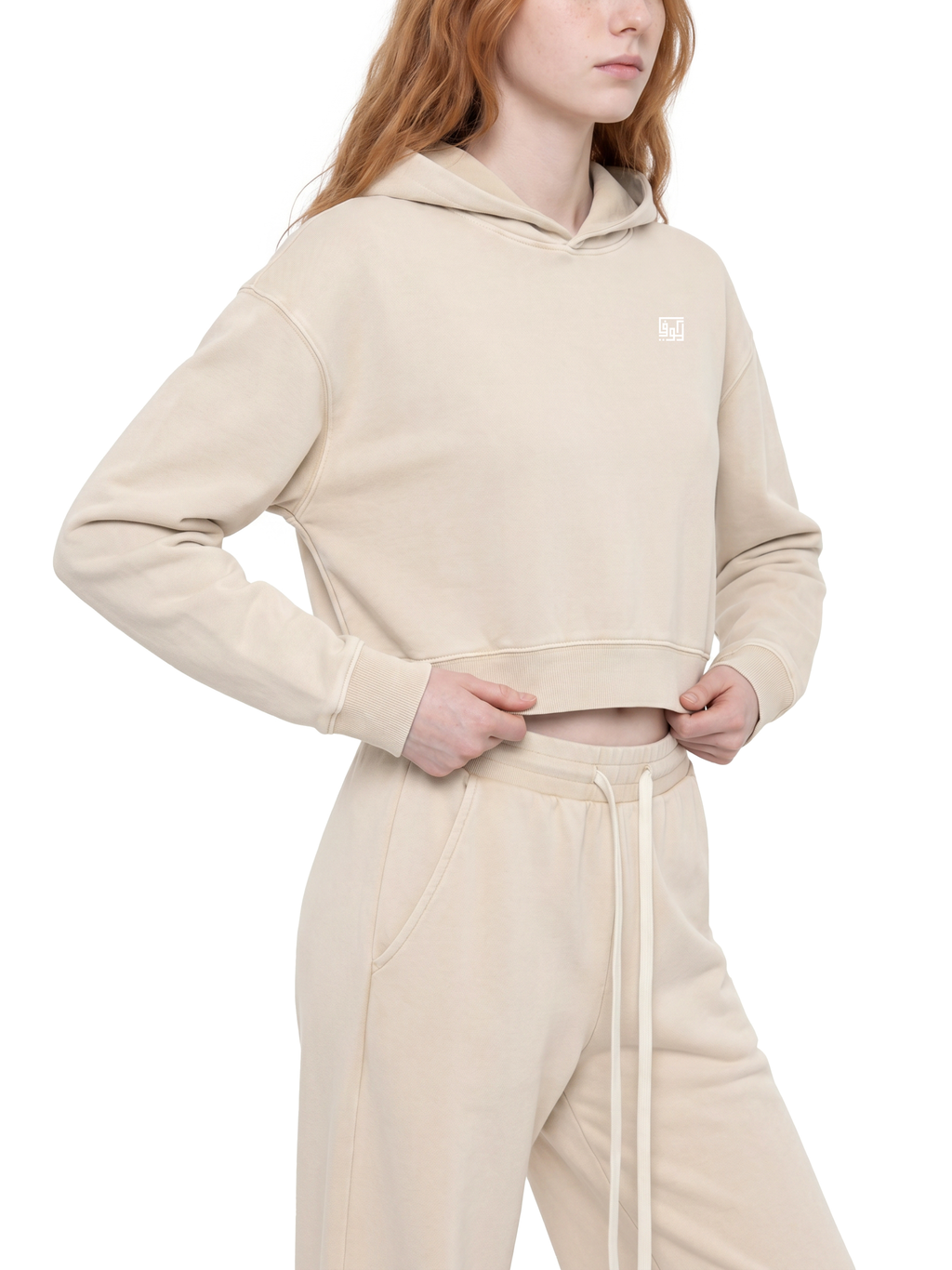 Kufic-Women’s Mineral Wash Cropped Hoodie