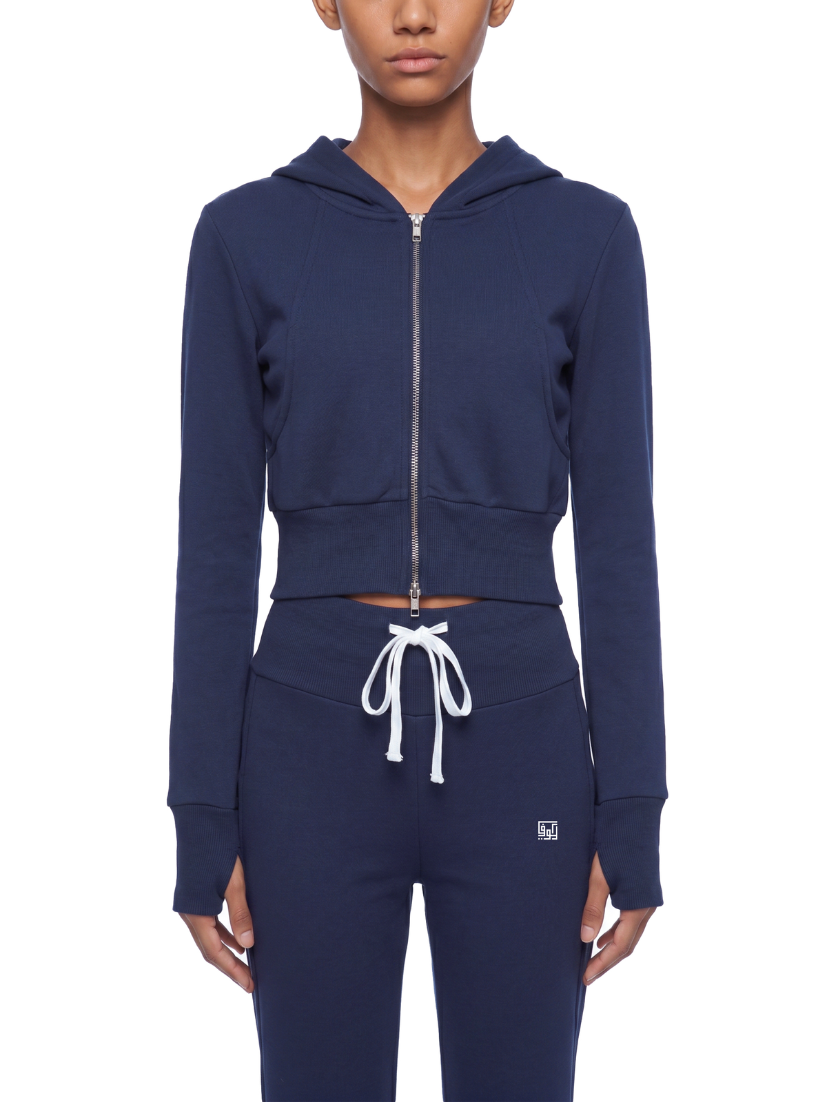 Kufic-Women’s Slim Crop Full Zip Hoodie
