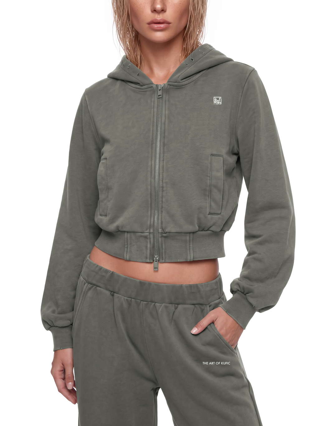 Kufic-Women’s Vintage Wash Full Zip Hoodie