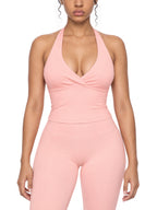 Kufic-Women’s Ruched Halter Yoga Tank Top