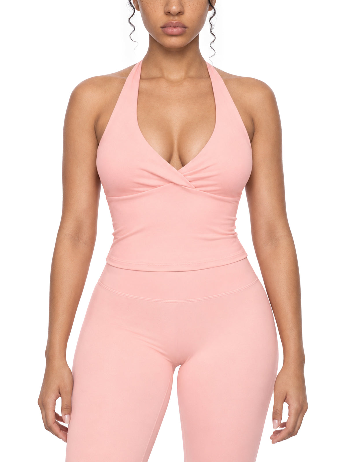 Kufic-Women’s Ruched Halter Yoga Tank Top