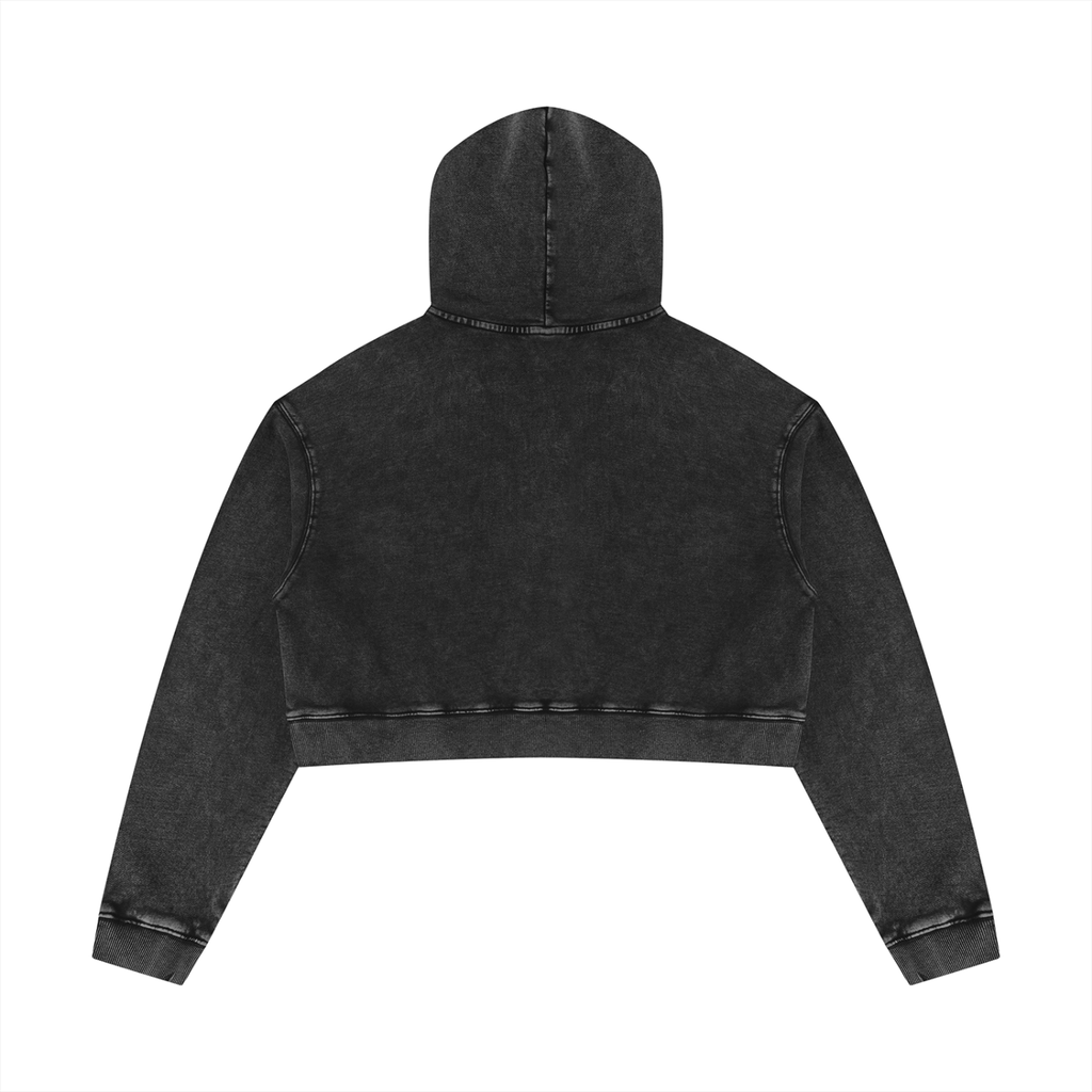 Kufic-Women’s Mineral Wash Cropped Hoodie