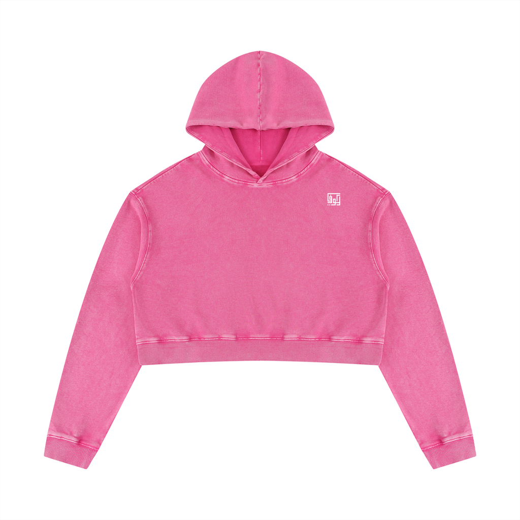 Kufic-Women’s Mineral Wash Cropped Hoodie